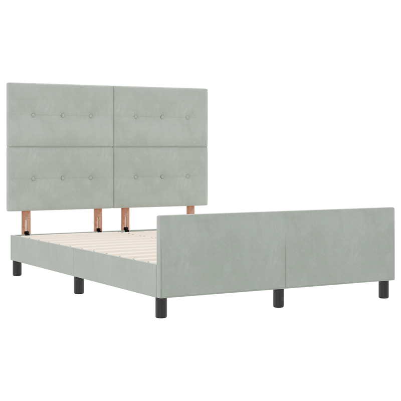 Casa si Gradina - Mobilier - Paturi si accesorii - Paturi - Cadru de pat, gri deschis, 140x200 cm, catifea - Infinity.ro
