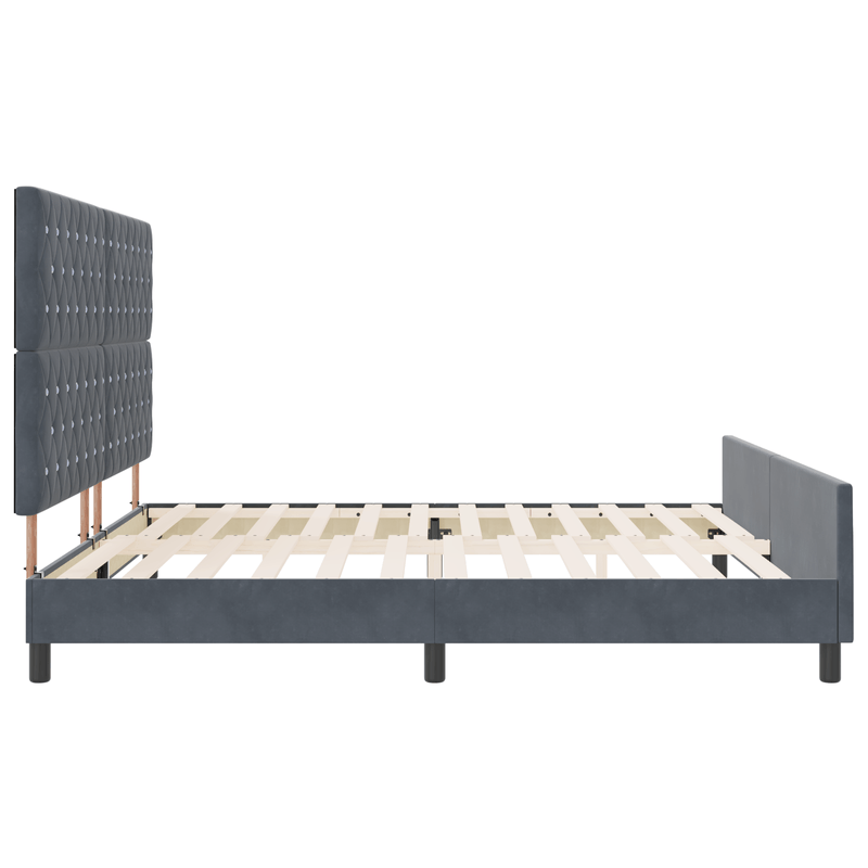 Casa si Gradina - Mobilier - Paturi si accesorii - Paturi - Cadru de pat, gri inchis, 200x200 cm, catifea - Infinity.ro