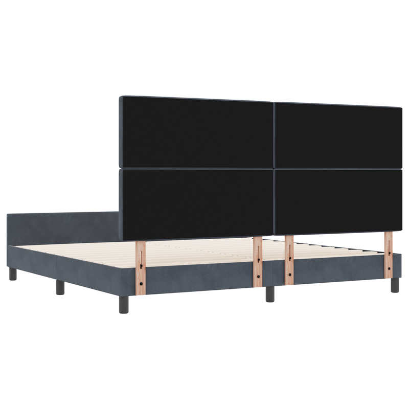 Casa si Gradina - Mobilier - Paturi si accesorii - Paturi - Cadru de pat, gri inchis, 200x200 cm, catifea - Infinity.ro