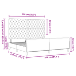 Casa si Gradina - Mobilier - Paturi si accesorii - Paturi - Cadru de pat, gri inchis, 200x200 cm, catifea - Infinity.ro