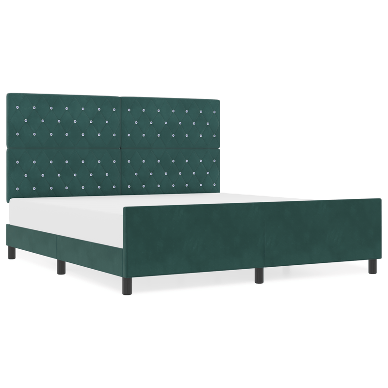 Casa si Gradina - Mobilier - Paturi si accesorii - Paturi - Cadru de pat, verde inchis, 180x200 cm, catifea - Infinity.ro
