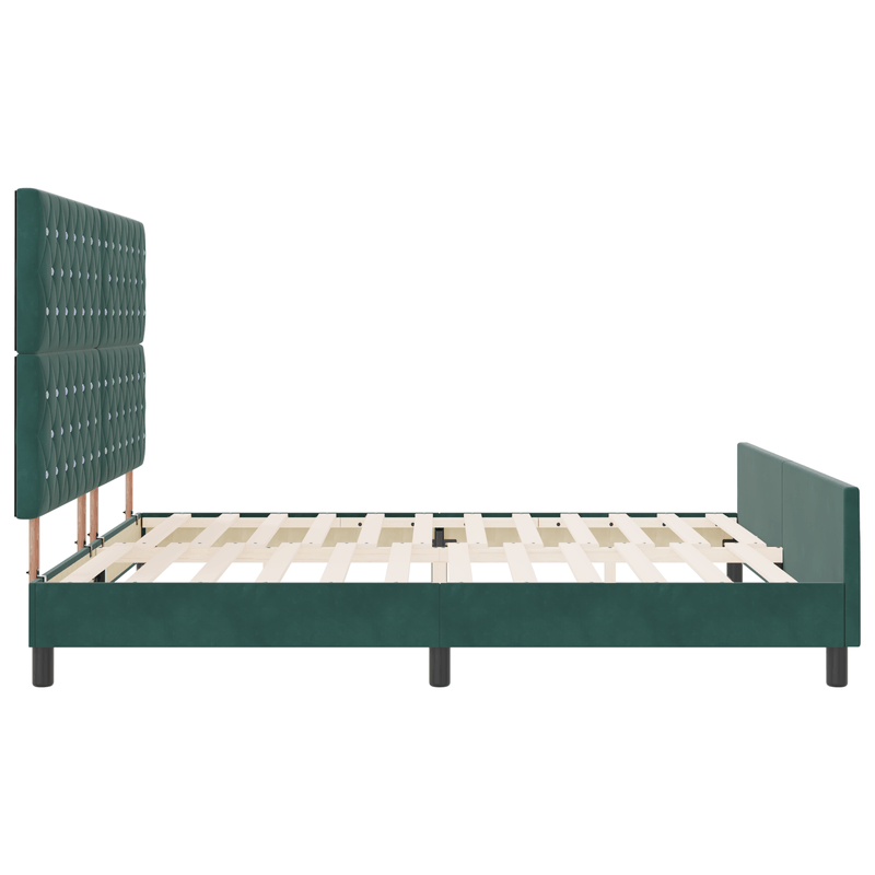 Casa si Gradina - Mobilier - Paturi si accesorii - Paturi - Cadru de pat, verde inchis, 180x200 cm, catifea - Infinity.ro