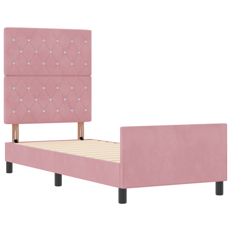 Casa si Gradina - Mobilier - Paturi si accesorii - Paturi - Cadru de pat, roz, 80x200 cm, catifea - Infinity.ro