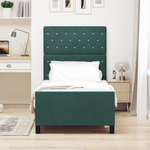 Casa si Gradina - Mobilier - Paturi si accesorii - Paturi - Cadru de pat, verde inchis, 90x190 cm, catifea - Infinity.ro