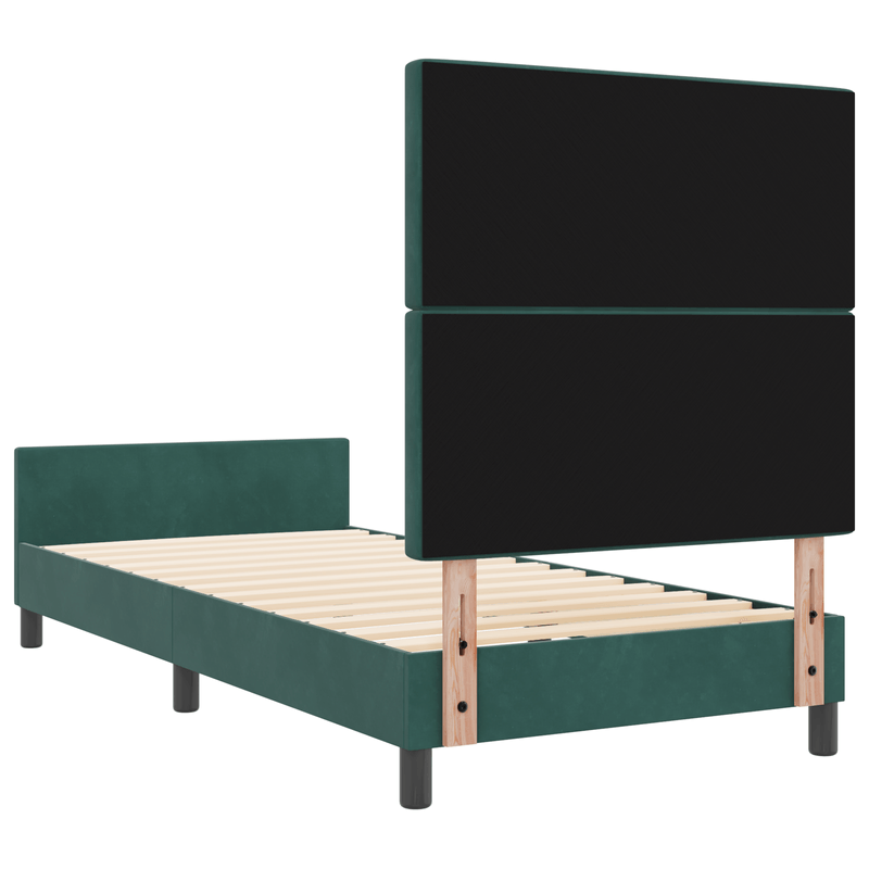 Casa si Gradina - Mobilier - Paturi si accesorii - Paturi - Cadru de pat, verde inchis, 90x190 cm, catifea - Infinity.ro