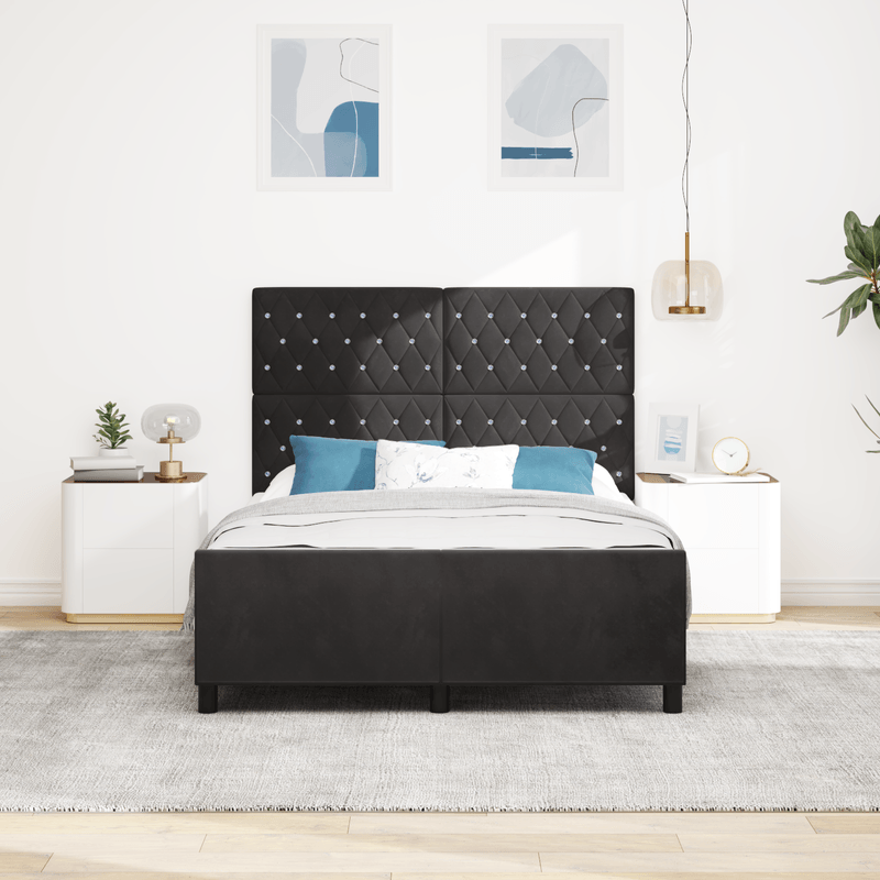 Casa si Gradina - Mobilier - Paturi si accesorii - Paturi - Cadru de pat, negru, 140x200 cm, catifea - Infinity.ro