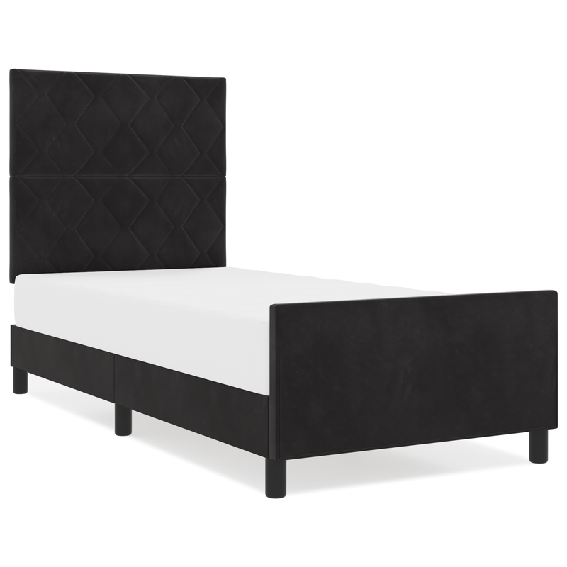 Casa si Gradina - Mobilier - Paturi si accesorii - Paturi - Cadru de pat, negru, 100x200 cm, catifea - Infinity.ro