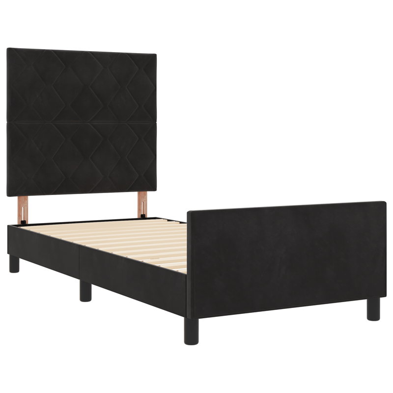 Casa si Gradina - Mobilier - Paturi si accesorii - Paturi - Cadru de pat, negru, 100x200 cm, catifea - Infinity.ro