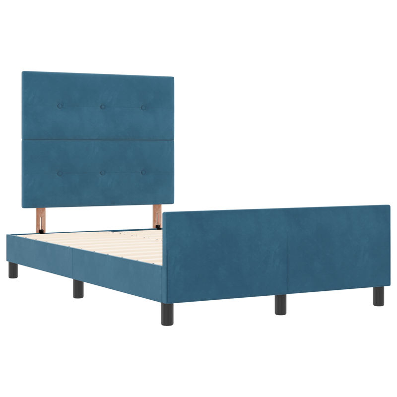 Casa si Gradina - Mobilier - Paturi si accesorii - Paturi - Cadru de pat, albastru inchis, 120x190 cm, catifea - Infinity.ro