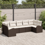 Casa si Gradina - Gradina si terasa - Mobilier exterior - Canapele si fotolii gradina - set de sofa pentru gradina 7 piese cu perne maro din rattan - Infinity.ro
