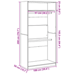Casa si Gradina - Mobilier - Dulapuri si sifoniere - Sifoniere - Sifonier  din stejar negru - 100x50x200 cm - Infinity.ro