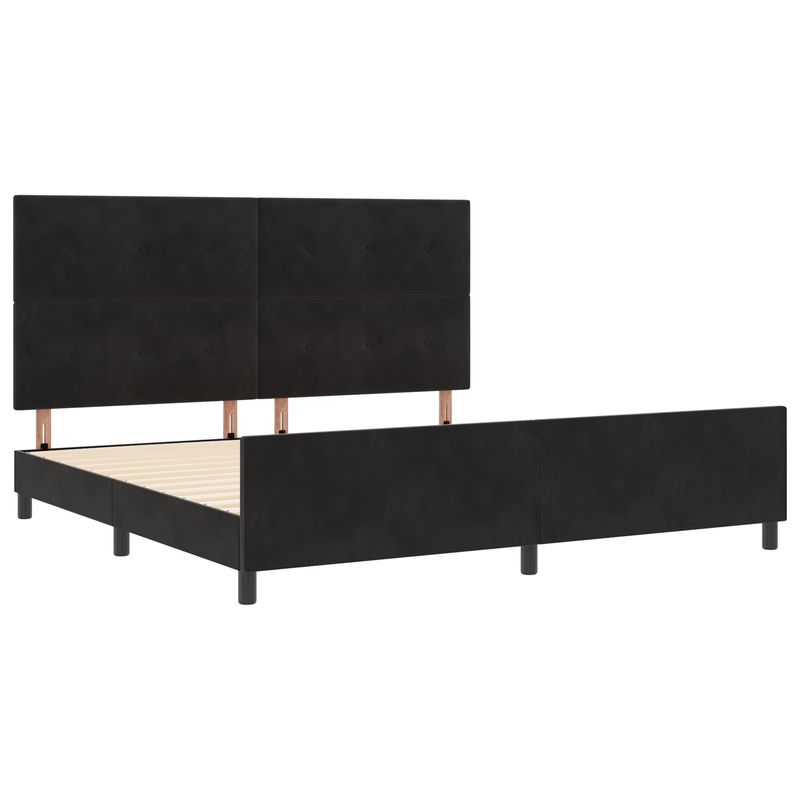 Casa si Gradina - Mobilier - Paturi si accesorii - Paturi - Cadru de pat, negru, 200x200 cm, catifea - Infinity.ro