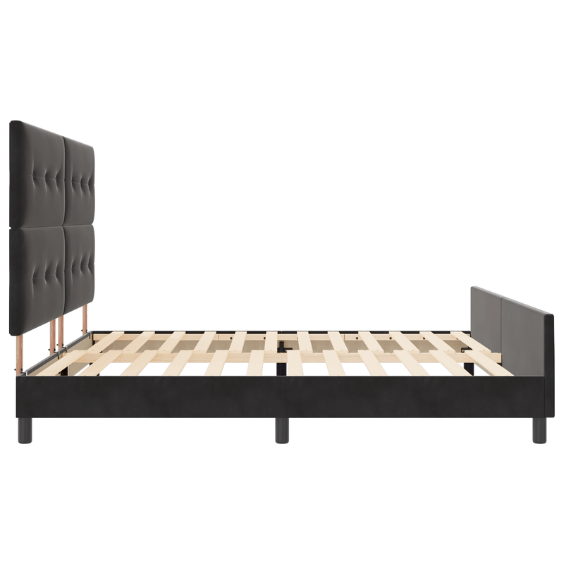 Casa si Gradina - Mobilier - Paturi si accesorii - Paturi - Cadru de pat, negru, 200x200 cm, catifea - Infinity.ro