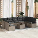 Casa si Gradina - Gradina si terasa - Mobilier exterior - Canapele si fotolii gradina - Set de Canapea de Gradina  cu Perne din Poliratan Negru - Infinity.ro