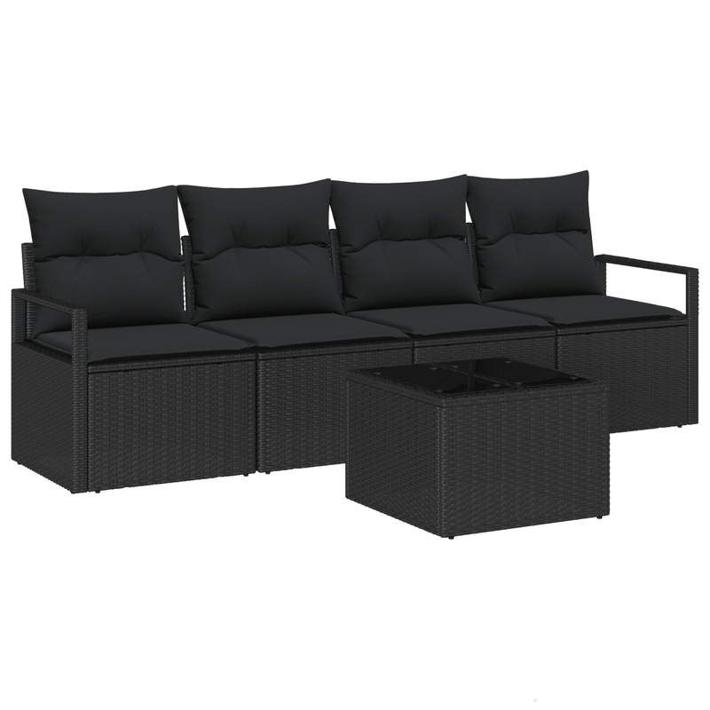 Casa si Gradina - Gradina si terasa - Mobilier exterior - Canapele si fotolii gradina - Set Canapele Gradina  cu Perne Negru Poliratan - Infinity.ro