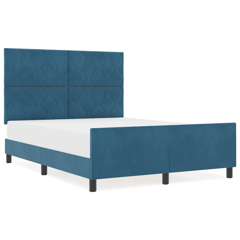 Casa si Gradina - Mobilier - Paturi si accesorii - Paturi - Cadru de pat, albastru inchis, 140x200 cm, catifea - Infinity.ro