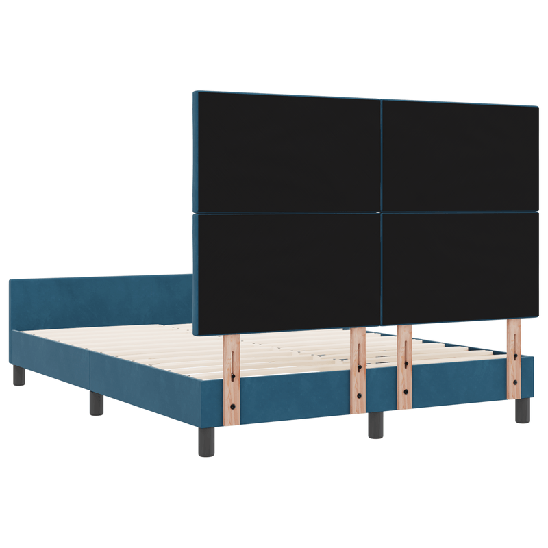 Casa si Gradina - Mobilier - Paturi si accesorii - Paturi - Cadru de pat, albastru inchis, 140x200 cm, catifea - Infinity.ro