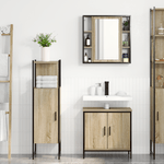 Casa si Gradina - Mobilier - Mobilier baie - Corpuri baie - Set de mobila pentru baie 3 piese Stejar Sonoma LEMN inginerie - Infinity.ro