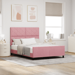 Casa si Gradina - Mobilier - Paturi si accesorii - Paturi - Cadru de pat, roz, 140x190 cm, catifea - Infinity.ro