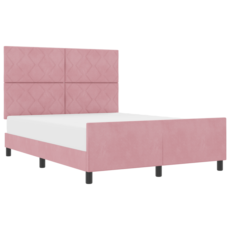 Casa si Gradina - Mobilier - Paturi si accesorii - Paturi - Cadru de pat, roz, 140x190 cm, catifea - Infinity.ro