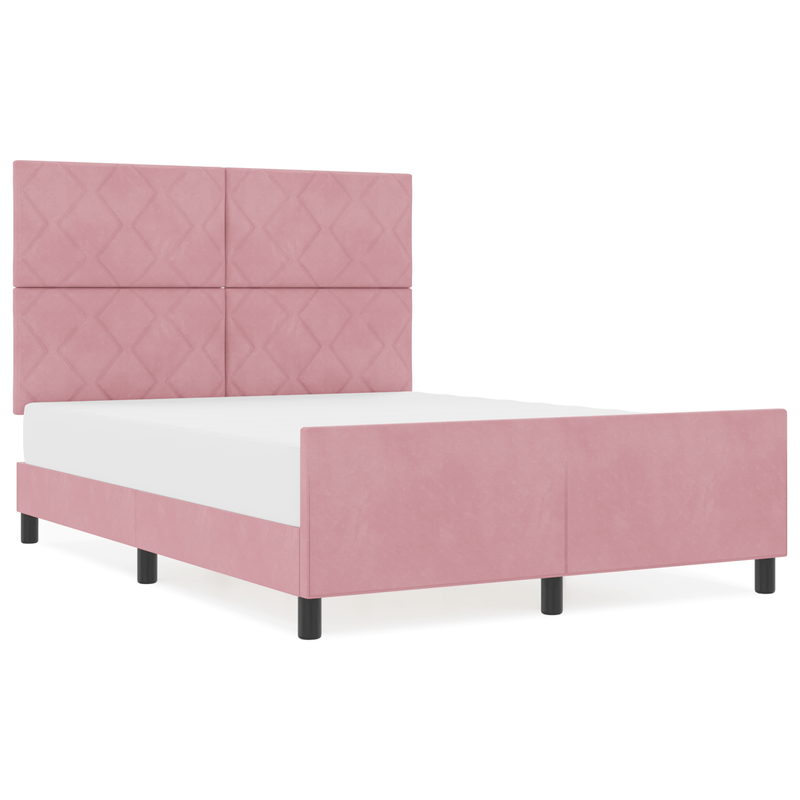 Casa si Gradina - Mobilier - Paturi si accesorii - Paturi - Cadru de pat, roz, 140x190 cm, catifea - Infinity.ro
