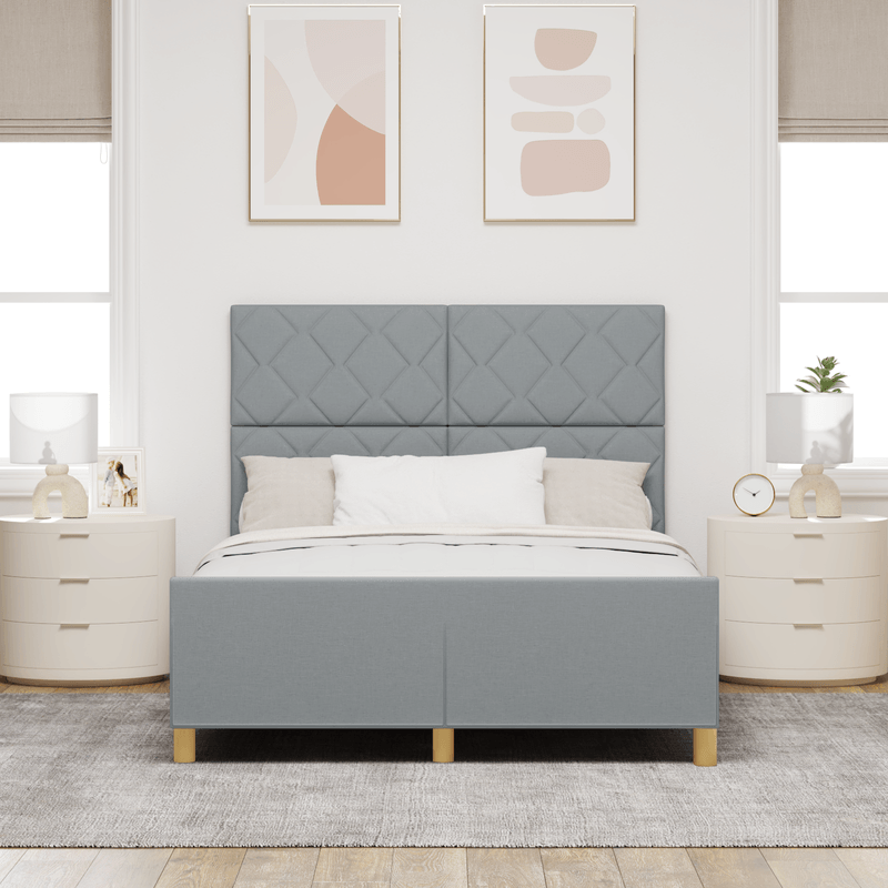 Casa si Gradina - Mobilier - Paturi si accesorii - Paturi - Cadru de pat, gri deschis, 140x200 cm, textil - Infinity.ro
