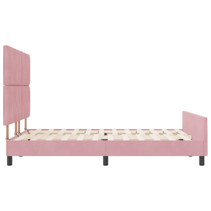 Casa si Gradina - Mobilier - Paturi si accesorii - Paturi - Cadru de pat, roz, 140x190 cm, catifea - Infinity.ro