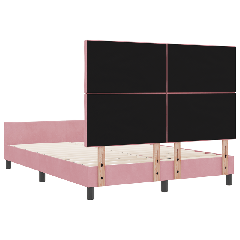 Casa si Gradina - Mobilier - Paturi si accesorii - Paturi - Cadru de pat, roz, 140x190 cm, catifea - Infinity.ro