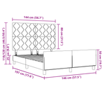 Casa si Gradina - Mobilier - Paturi si accesorii - Paturi - Cadru de pat, roz, 140x190 cm, catifea - Infinity.ro
