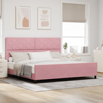 Casa si Gradina - Mobilier - Paturi si accesorii - Paturi - Cadru de pat, roz, 200x200 cm, catifea - Infinity.ro