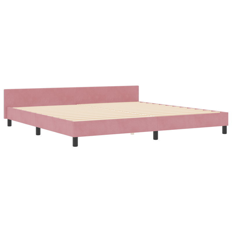 Casa si Gradina - Mobilier - Paturi si accesorii - Paturi - Cadru de pat, roz, 200x200 cm, catifea - Infinity.ro
