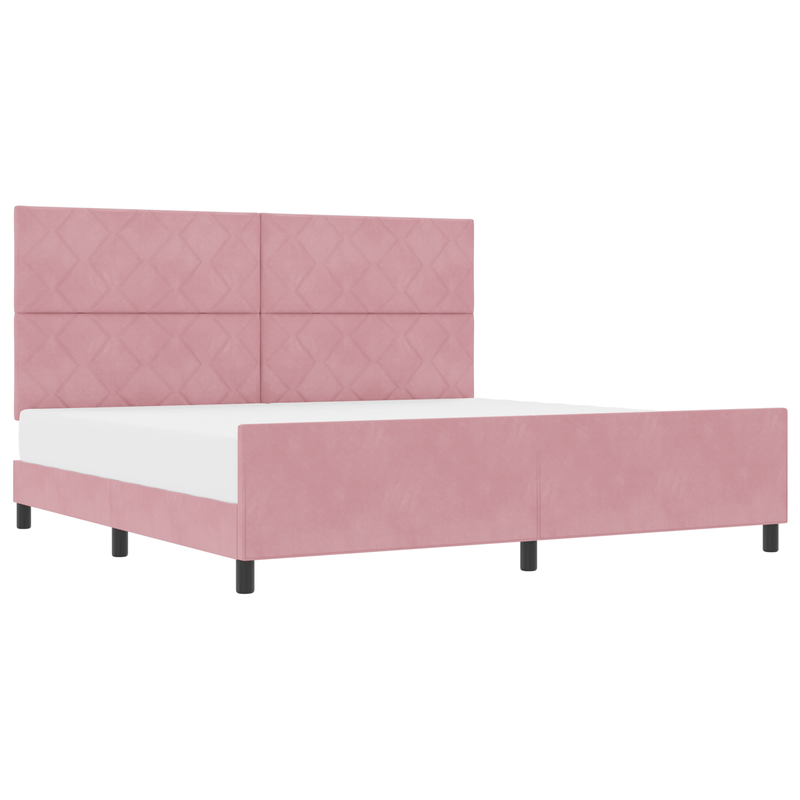 Casa si Gradina - Mobilier - Paturi si accesorii - Paturi - Cadru de pat, roz, 200x200 cm, catifea - Infinity.ro