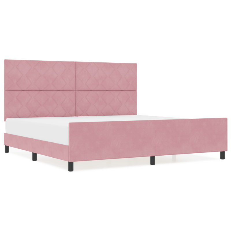 Casa si Gradina - Mobilier - Paturi si accesorii - Paturi - Cadru de pat, roz, 200x200 cm, catifea - Infinity.ro