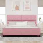 Casa si Gradina - Mobilier - Paturi si accesorii - Paturi - Cadru de pat, roz, 200x200 cm, catifea - Infinity.ro