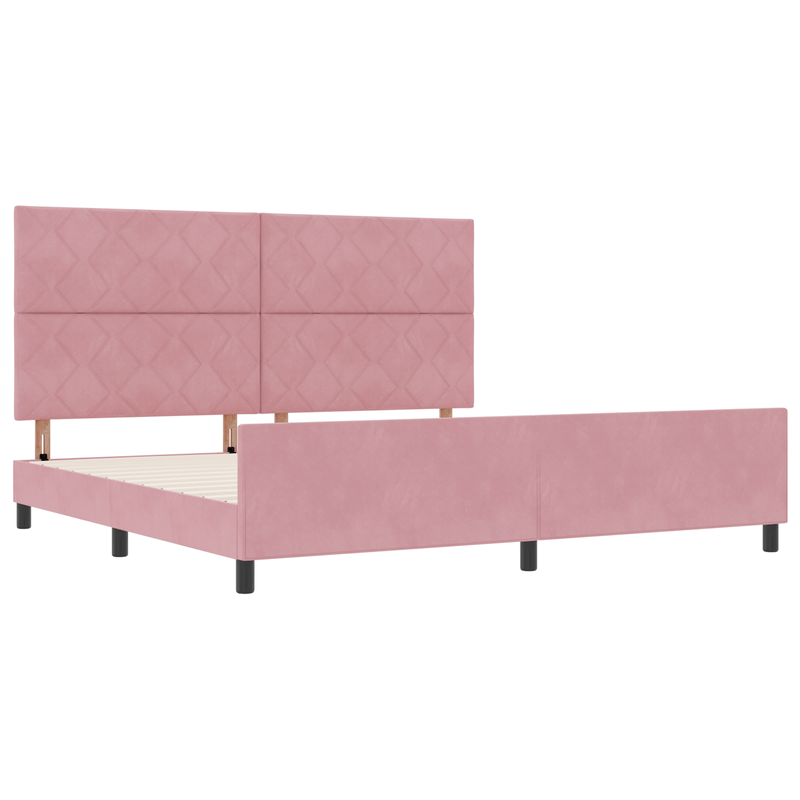 Casa si Gradina - Mobilier - Paturi si accesorii - Paturi - Cadru de pat, roz, 200x200 cm, catifea - Infinity.ro