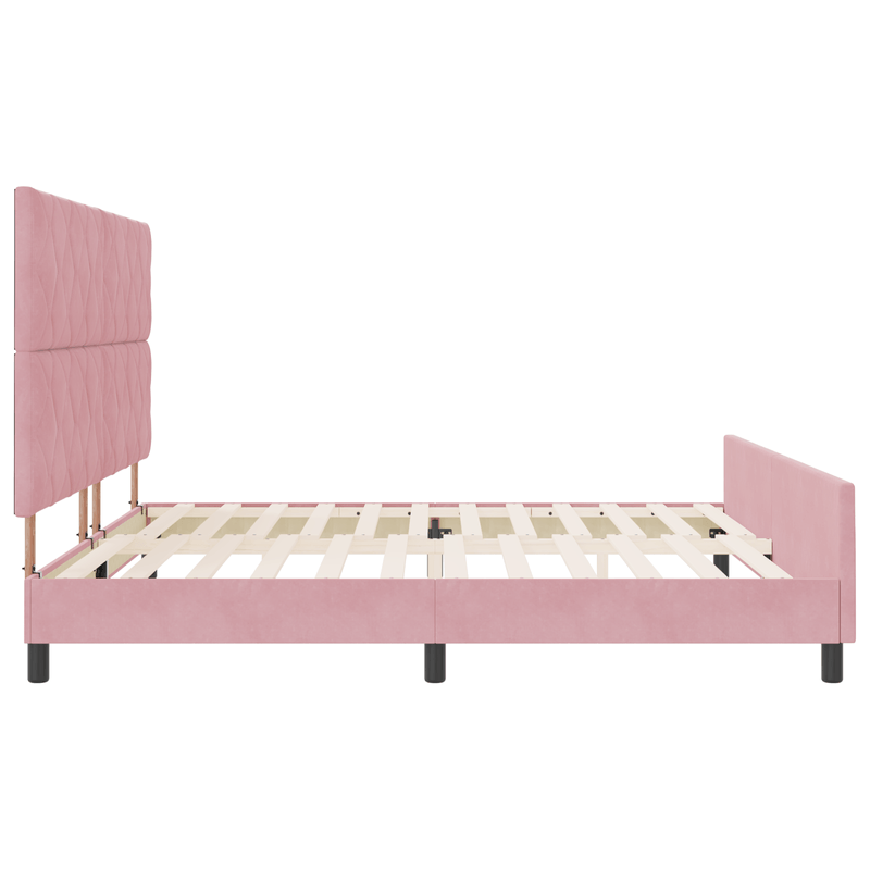 Casa si Gradina - Mobilier - Paturi si accesorii - Paturi - Cadru de pat, roz, 200x200 cm, catifea - Infinity.ro