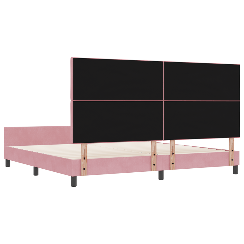 Casa si Gradina - Mobilier - Paturi si accesorii - Paturi - Cadru de pat, roz, 200x200 cm, catifea - Infinity.ro