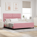 Casa si Gradina - Mobilier - Paturi si accesorii - Paturi - Cadru de pat, roz, 180x200 cm, catifea - Infinity.ro