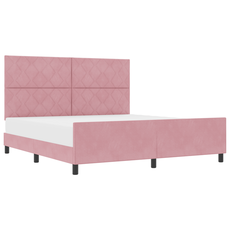 Casa si Gradina - Mobilier - Paturi si accesorii - Paturi - Cadru de pat, roz, 180x200 cm, catifea - Infinity.ro