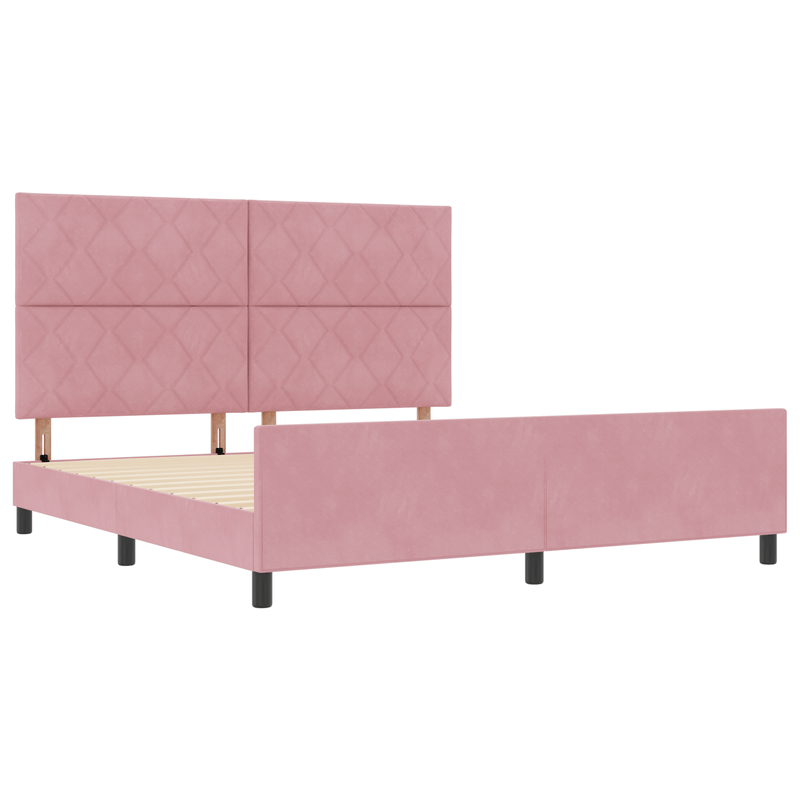 Casa si Gradina - Mobilier - Paturi si accesorii - Paturi - Cadru de pat, roz, 180x200 cm, catifea - Infinity.ro