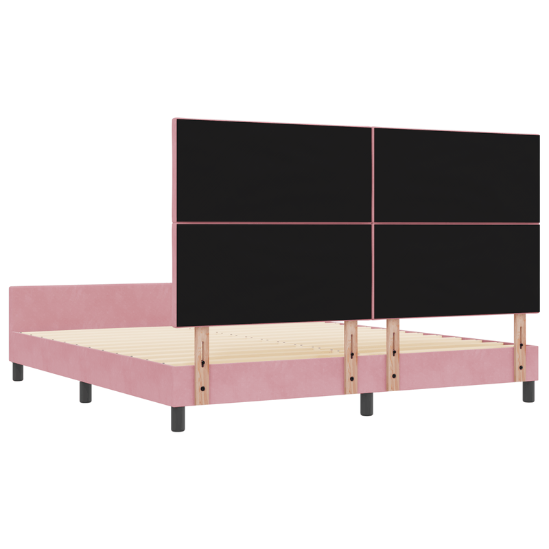 Casa si Gradina - Mobilier - Paturi si accesorii - Paturi - Cadru de pat, roz, 180x200 cm, catifea - Infinity.ro