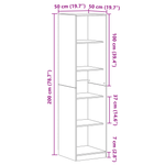 Casa si Gradina - Mobilier - Biblioteci si rafturi - Biblioteci - Dulap Negru Stejar 50x50x200 cm din Lemn Ingineresc de la - Infinity.ro