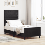 Casa si Gradina - Mobilier - Paturi si accesorii - Paturi - Cadru de pat, negru, 80x200 cm, catifea - Infinity.ro