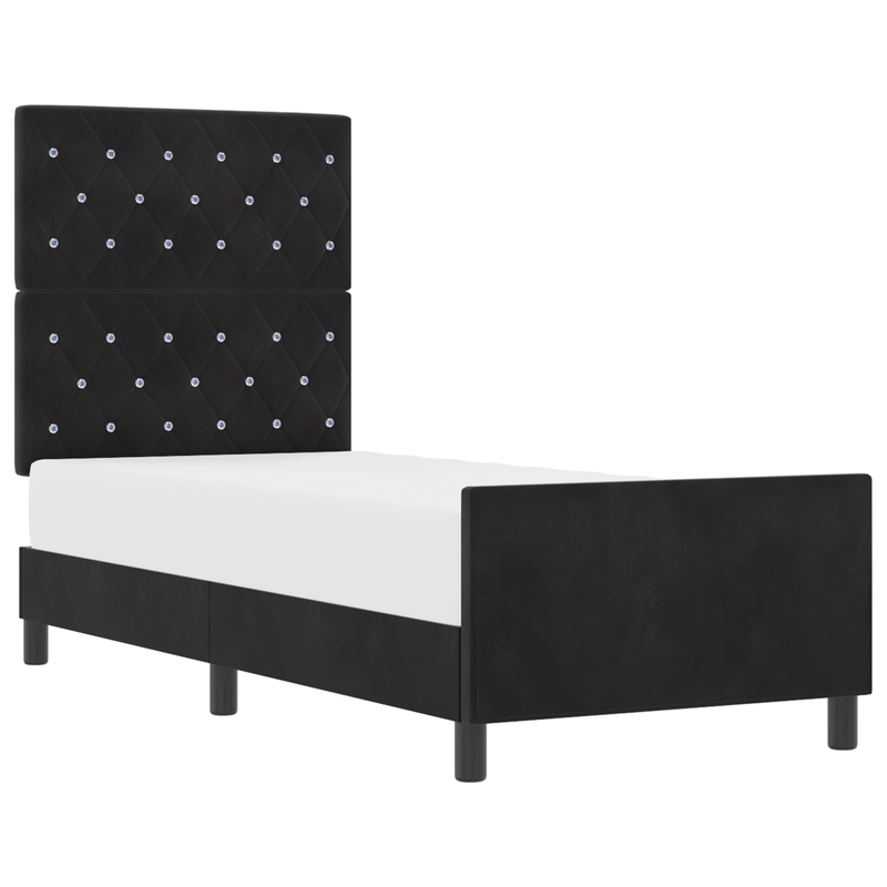 Casa si Gradina - Mobilier - Paturi si accesorii - Paturi - Cadru de pat, negru, 80x200 cm, catifea - Infinity.ro