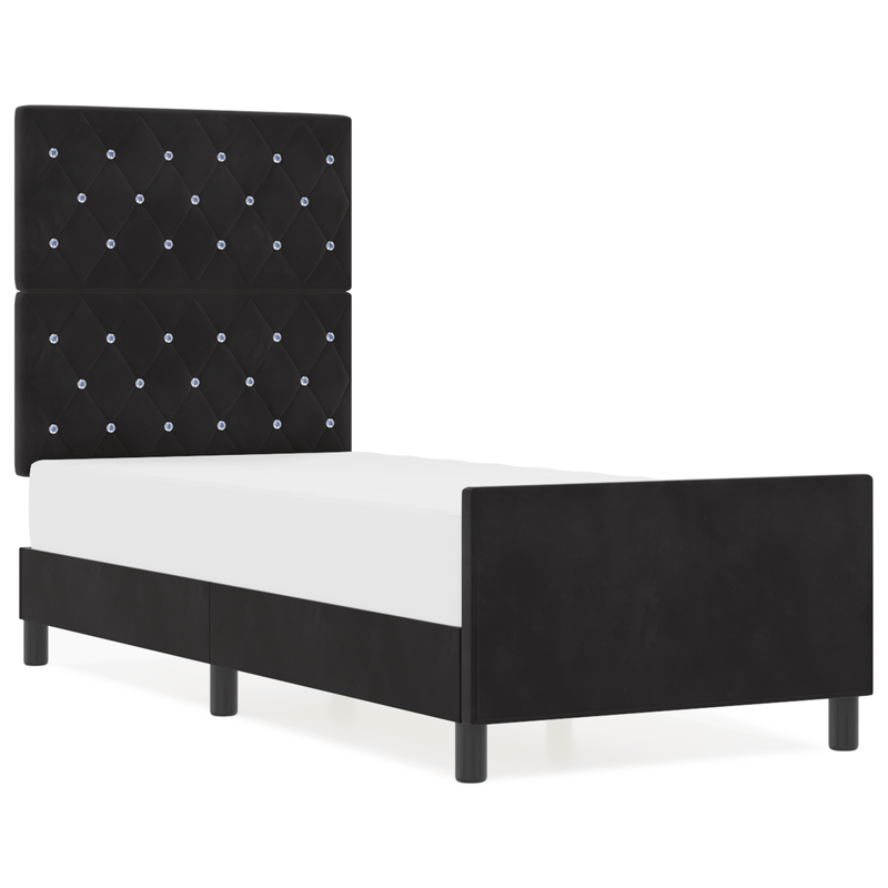Casa si Gradina - Mobilier - Paturi si accesorii - Paturi - Cadru de pat, negru, 80x200 cm, catifea - Infinity.ro