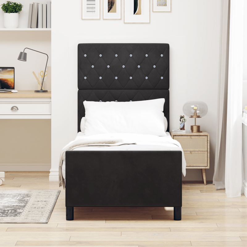 Casa si Gradina - Mobilier - Paturi si accesorii - Paturi - Cadru de pat, negru, 80x200 cm, catifea - Infinity.ro