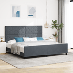Casa si Gradina - Mobilier - Paturi si accesorii - Paturi - Cadru de pat, gri inchis, 200x200 cm, catifea - Infinity.ro
