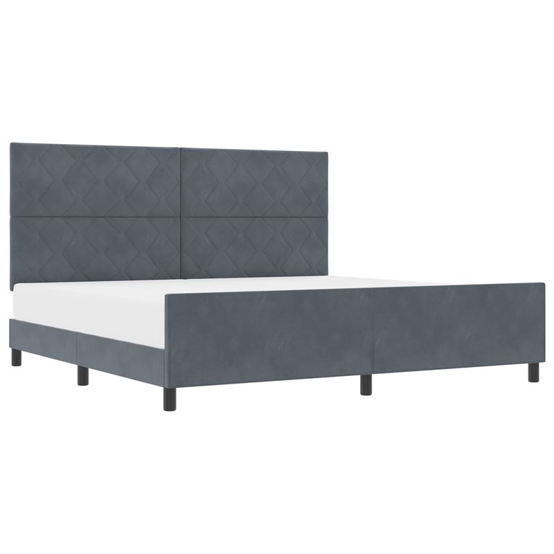 Casa si Gradina - Mobilier - Paturi si accesorii - Paturi - Cadru de pat, gri inchis, 200x200 cm, catifea - Infinity.ro