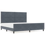 Casa si Gradina - Mobilier - Paturi si accesorii - Paturi - Cadru de pat, gri inchis, 200x200 cm, catifea - Infinity.ro