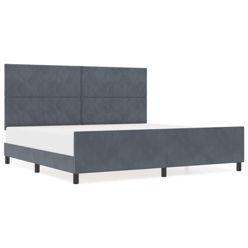 Casa si Gradina - Mobilier - Paturi si accesorii - Paturi - Cadru de pat, gri inchis, 200x200 cm, catifea - Infinity.ro